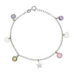 PULSERA PLATA 925MM MINI CHARMS MIX + PIEDRAS