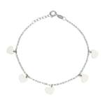 TOBILLERA PLATA 925MM MINI CHARMS CORAZONES