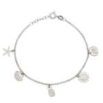 TOBILLERA PLATA 925MM MINI CHARMS MIX
