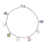 TOBILLERA PLATA 925MM CIRCULOS + PIEDRAS