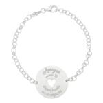 PULSERA PLATA 925MM AMIGAS CORAZON + FRASE