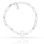 PULSERA PLATA 925MM CANDADO + BOLAS
