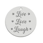 MI HISTORIA - ABALORIO PLATA 925MM LIVE LOVE LAUGH