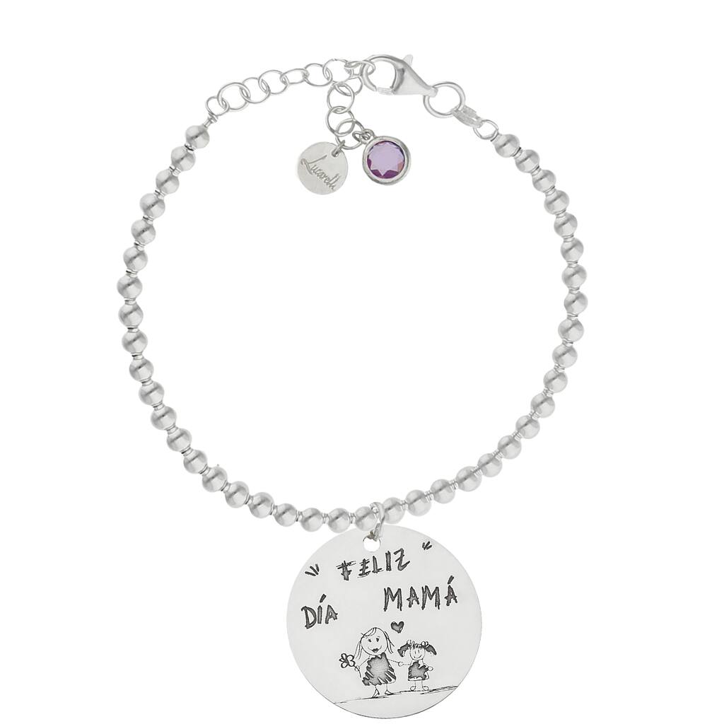 PULSERA BOLAS DIBUJASUEÑOS PLATA 925MM