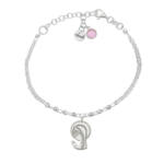 PULSERA MI HISTORIA PLATA 925MM FORZADA + BOLAS - VIRGEN NIÑA
