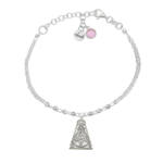 PULSERA MI HISTORIA PLATA 925MM FORZADA + BOLAS - VIRGEN DEL ROCIO