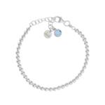 PULSERA MI HISTORIA PLATA 925MM BOLAS - AZUL