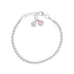 PULSERA MI HISTORIA PLATA 925MM BOLAS - ROSA