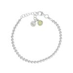 PULSERA MI HISTORIA PLATA 925MM BOLAS - VERDE