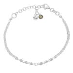 PULSERA MI HISTORIA PLATA 925MM FORZADA + BOLAS - VERDE