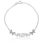PULSERA PLATA 925MM NOMBRE + MARIPOSAS