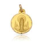 MEDALLA PLATA CHAPADA EN ORO V. DEL PILAR - 17MM