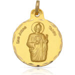 MEDALLA PLATA CHAPADA EN ORO SAN JUDAS TADEO - 21MM