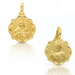 MEDALLA PLATA CHAPADA EN ORO ESCAPULARIO - 16x20MM