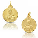 MEDALLA PLATA CHAPADA EN ORO ESCAPULARIO - 18MM