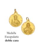MEDALLA PLATA CHAPADA EN ORO ESCAPULARIO - 13MM