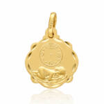 MEDALLA PLATA CHAPADA EN ORO RELOJ - 16x20MM