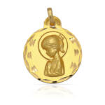 MEDALLA PLATA CHAPADA EN ORO VIRGEN NIÑA - 17MM