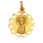 MEDALLA PLATA CHAPADA EN ORO VIRGEN NIÑA - 17MM