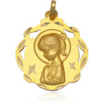 MEDALLA PLATA CHAPADA EN ORO VIRGEN NIÑA - 20x23MM