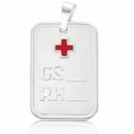 PLACA PLATA 925MM GRUPO SANGUINEO GRANDE - 17x24MM