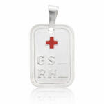 PLACA PLATA 925MM GRUPO SANGUINEO PEQUEÑO - 14x20MM