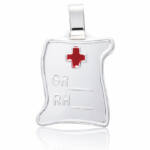 PLACA PLATA 925MM GRUPO SANGUINEO PERGAMINO - 20x25MM