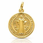 MEDALLA PLATA CHAPADA EN ORO SAN BENITO - 17MM