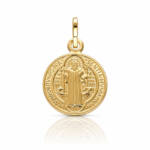 MEDALLA PLATA CHAPADA EN ORO SAN BENITO - 15MM