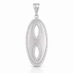 COLGANTE PLATA 925MM OVALADO CIRCONITAS