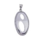 COLGANTE PLATA 925MM OVALADO CIRCONITAS