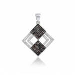 COLGANTE PLATA 925MM CIRCONITAS MARRONES