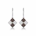 PENDIENTES PLATA 925MM CIRCONITAS MARRONES