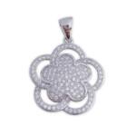 COLGANTE PLATA 925MM FLOR CIRCONITAS