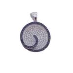 COLGANTE PLATA 925MM REDONDO CIRCONITAS