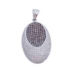 COLGANTE PLATA 925MM CIRCONITAS MARRONES