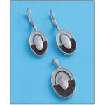 PENDIENTES PLATA 925MM CIRCONITAS NEGRAS