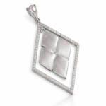 COLGANTE PLATA 925MM ROMBO CIRCONITAS