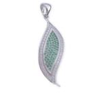 COLGANTE PLATA 925MM CIRCONITAS VERDES