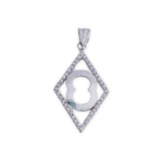 COLGANTE PLATA 925MM ROMBO CIRCONITAS