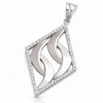 COLGANTE PLATA 925MM ROMBO CIRCONITAS