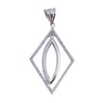 COLGANTE PLATA 925MM ROMBO CIRCONITAS