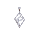 COLGANTE PLATA 925MM ROMBO CIRCONITAS