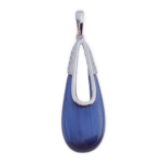 COLGANTE PLATA 925MM OJO DE GATO AZUL
