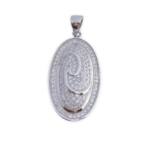 COLGANTE PLATA 925MM OVALADO CIRCONITAS