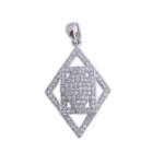 COLGANTE PLATA 925MM ROMBO CIRCONITA