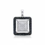 COLGANTE PLATA 925MM CUADRADO CIRCONITAS