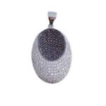 COLGANTE PLATA 925MM OVAL CIRCONITAS