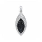 COLGANTE PLATA 925MM CIRCONITAS NEGRAS