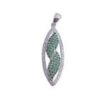 COLGANTE PLATA 925MM CIRCONITAS VERDES